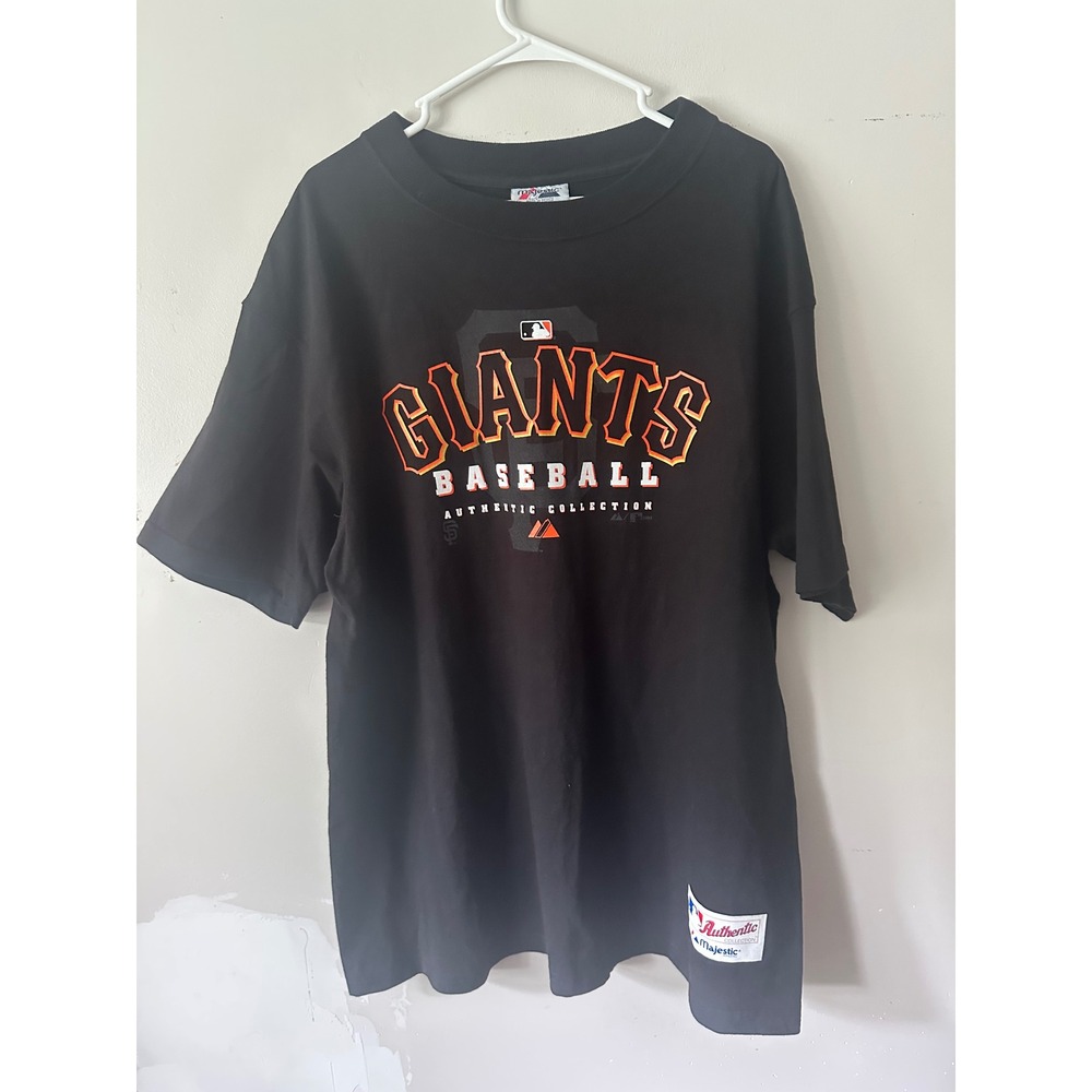 Vintage Majestic San Francisco Giants MLB Authentic T Shirt Black Mens XL